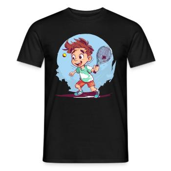 Tennis Playing Boy - Tennis pour enfants - T-shirt homme - noir - Devant - AI Model Male 178 light (178cm)