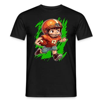 American Football Spielender Junge - Kids - Männer T-Shirt - Schwarz - Vorne - AI Model Male 178 light (178cm)