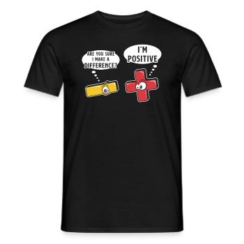 Minus- Und Pluszeichen, Mathe-Wortspiel - Männer T-Shirt - Schwarz - Vorne - AI Model Male 178 light (178cm)