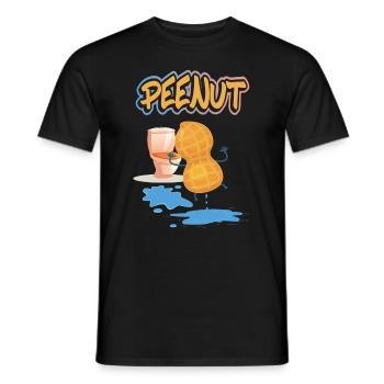 Peenut, Lustige Pinkelnde Erdnuss - Männer T-Shirt - Schwarz - Vorne - AI Model Male 178 light (178cm)