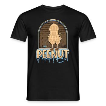 Peenut, funny peeing peanut - Men's T-Shirt - black - Front - AI Model Male 178 light (178cm)