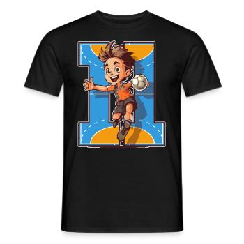 Handball Birthday - 11 years old boy - 11. - Men's T-Shirt - black - Front - AI Model Male 178 light (178cm)