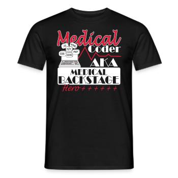 Assistant médical - Codeur médical - T-shirt homme - noir - Devant - AI Model Male 178 light (178cm)
