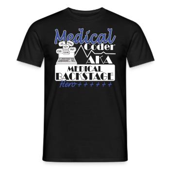 Assistant médical - Codeur médical - T-shirt homme - noir - Devant - AI Model Male 178 light (178cm)