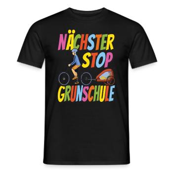 Nächster Stop Grundschule - Fahrrad - Männer T-Shirt - Schwarz - Vorne - AI Model Male 178 light (178cm)