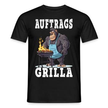 Grillen Grilla Griller Gorilla BBQ Spruch Lustig - Männer T-Shirt - Schwarz - Vorne - AI Model Male 178 light (178cm)