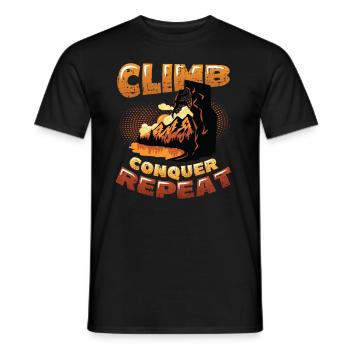 Escalade, conquête, répétition, alpinisme - T-shirt homme - noir - Devant - AI Model Male 178 light (178cm)