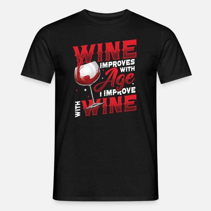 Wine gets better with age - Men's T-shirt - black