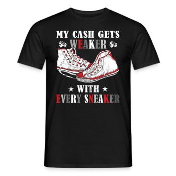 "Mein Geld Wird Mit Jedem Sneaker" Sneaker - Männer T-Shirt - Schwarz - Vorne - AI Model Male 178 light (178cm)
