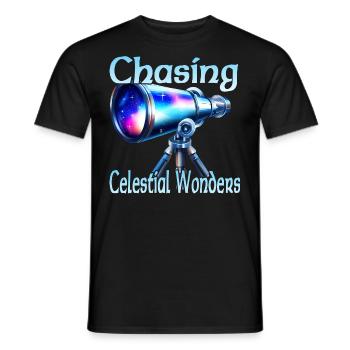 Chasing Celestial Wonders - Männer T-Shirt - Schwarz - Vorne - AI Model Male 178 light (178cm)