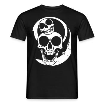 Horror Skull Skull Art Skull Gothic Heavy Metal - Men's T-Shirt - black - Front - AI Model Male 178 light (178cm)
