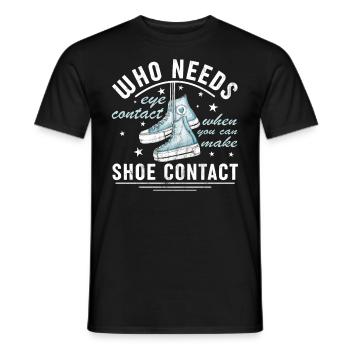 « Vous pouvez faire le contact de la chaussure » Drôle - T-shirt homme - noir - Devant - AI Model Male 178 light (178cm)