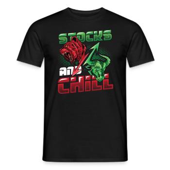 Stocks And Chill, Buy - Men's T-Shirt - black - Front - AI Model Male 178 light (178cm)