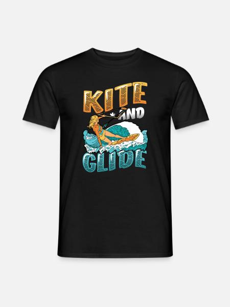 Kite Et Plan, Kitesurf - T-shirt homme - noir