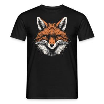 Fox Head Forest Animal Nature - Men's T-Shirt - black - Front - AI Model Male 178 light (178cm)