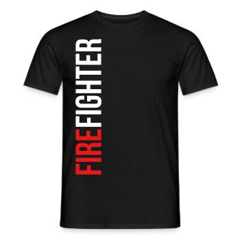 FIREFIGHTER / Feuerwehr - Männer T-Shirt - Schwarz - Vorne - AI Model Male 178 light (178cm)