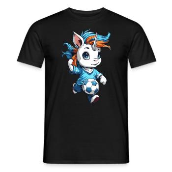 « Spitzen Kicker » - drôle de licorne de football - T-shirt homme - noir - Devant - AI Model Male 178 light (178cm)