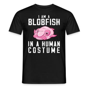 Costume de Blobfish - Visage de poisson Blob laid - - T-shirt homme - noir - Devant - AI Model Male 178 light (178cm)