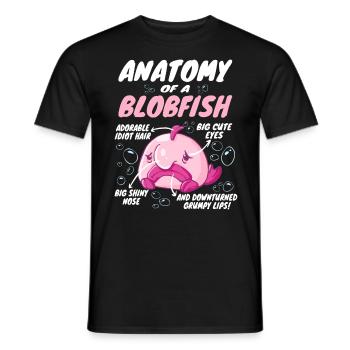 Blobfish Kostüm - Hässliches Blob Fischgesicht - - Männer T-Shirt - Schwarz - Vorne - AI Model Male 178 light (178cm)