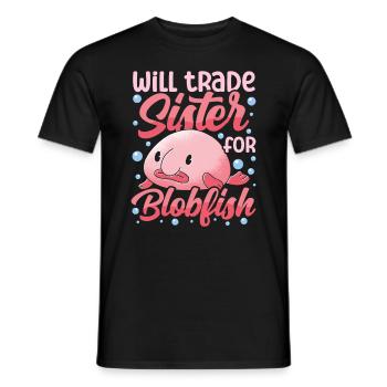Blobfish Kostüm - Hässliches Blob Fischgesicht - - Männer T-Shirt - Schwarz - Vorne - AI Model Male 178 light (178cm)