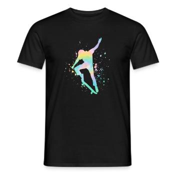 Skateboarding Skateboard Skater Farbklex Brush - Männer T-Shirt - Schwarz - Vorne - AI Model Male 178 light (178cm)