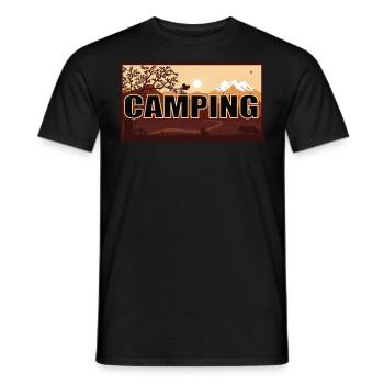 Cooles Camping in der Natur Design - Männer T-Shirt - Schwarz - Vorne - AI Model Male 178 light (178cm)