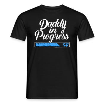 Grossesse 2023 - Papa Travail en cours - - T-shirt homme - noir - Devant - AI Model Male 178 light (178cm)