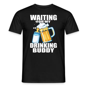 Grossesse 2023 futur père - T-shirt homme - noir - Devant - AI Model Male 178 light (178cm)