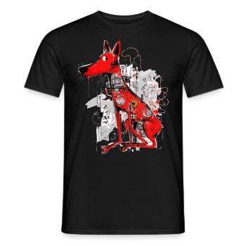 Loko le chien rouge - T-shirt homme - noir - Devant - AI Model Male 178 light (178cm)