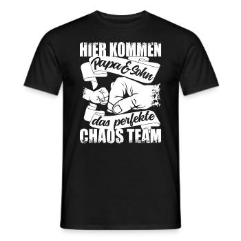 Chaos team papa und sohn - Werdender Vater - Papa - Männer T-Shirt - Schwarz - Vorne - AI Model Male 178 light (178cm)