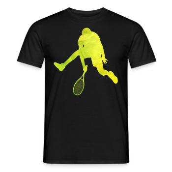 Tennisspieler Tennisschläger Tennisplatz Geschenk - Männer T-Shirt - Schwarz - Vorne - AI Model Male 178 light (178cm)