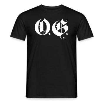 OG Original Gangster Gangsta O.G. Calligraphy - Männer T-Shirt - Schwarz - Vorne - AI Model Male 178 light (178cm)