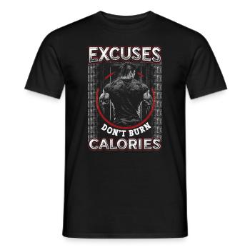 Excuses, Brûlure, Pas de calories, Personnel - T-shirt homme - noir - Devant - AI Model Male 178 light (178cm)