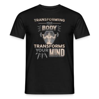 La transformation de votre corps façonne votre - T-shirt homme - noir - Devant - AI Model Male 178 light (178cm)
