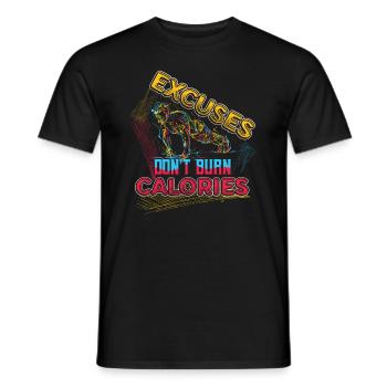 Excuses, Brûlure, Pas de calories, Personnel - T-shirt homme - noir - Devant - AI Model Male 178 light (178cm)