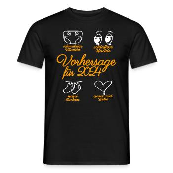 Werdende Eltern 2024 Babybauch Vorhersage - Männer T-Shirt - Schwarz - Vorne - AI Model Male 178 light (178cm)