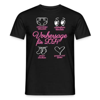 Werdende Eltern 2024 Babybauch Vorhersage - Männer T-Shirt - Schwarz - Vorne - AI Model Male 178 light (178cm)