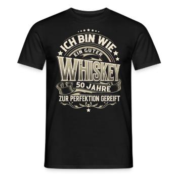 50.Geburtstag Whiskey Whisky - Männer T-Shirt - Schwarz - Vorne - AI Model Male 178 light (178cm)