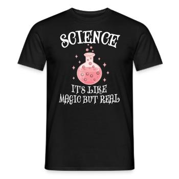 Science - It's Like Magic But Real - Men's T-Shirt - black - Front - AI Model Male 178 light (178cm)
