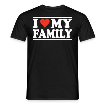 J’aime ma famille - design familial cool - T-shirt homme - noir - Devant - AI Model Male 178 light (178cm)