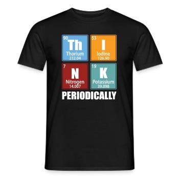 Think Periodically - Periodic Table Elements - Men's T-Shirt - black - Front - AI Model Male 178 light (178cm)