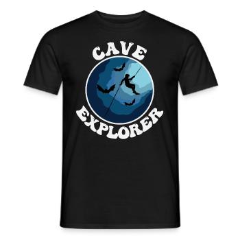 Cave Explorer - Caver Caving Potholing Speleology - Men's T-Shirt - black - Front - AI Model Male 178 light (178cm)