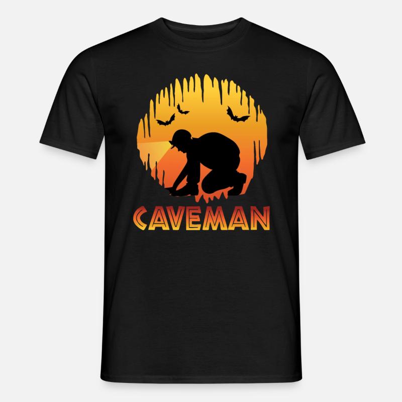 Caveman - Caving - Cave Explorer Speleology - Men’s T-shirt - black