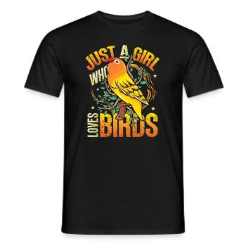 Girls Bird Lover - Just a girl who likes birds - Men's T-Shirt - black - Front - AI Model Male 178 light (178cm)
