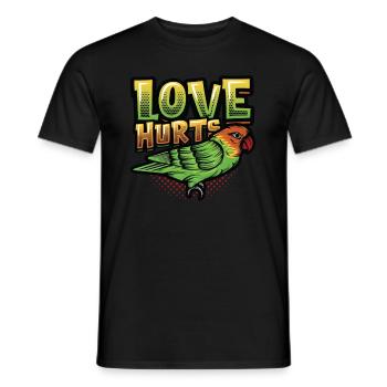 L’amour fait mal à l’oiseau perruche - T-shirt homme - noir - Devant - AI Model Male 178 light (178cm)