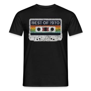 1970 Jahrgang | Best of 1970 | 1970 Retro Musik - Männer T-Shirt - Schwarz - Vorne - AI Model Male 178 light (178cm)