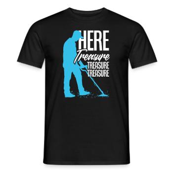 Funny Probing Metal Detector Detector - Men's T-Shirt - black - Front - AI Model Male 178 light (178cm)