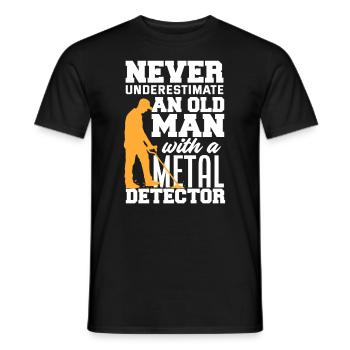 Funny Probing Metal Detector Detector - Men's T-Shirt - black - Front - AI Model Male 178 light (178cm)
