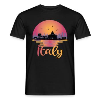 Italy Rome Skyline - Italia Travel - Men's T-Shirt - black - Front - AI Model Male 178 light (178cm)