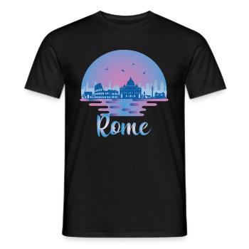Skyline von Rom - Italien Reisen - Roma Italia - Männer T-Shirt - Schwarz - Vorne - AI Model Male 178 light (178cm)